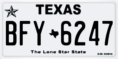 TX license plate BFY6247