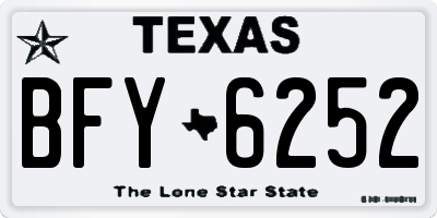 TX license plate BFY6252