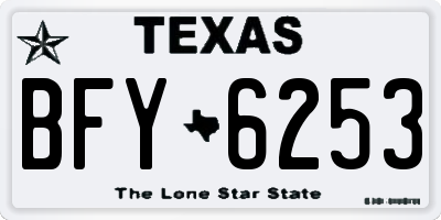 TX license plate BFY6253