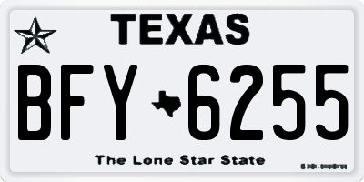 TX license plate BFY6255