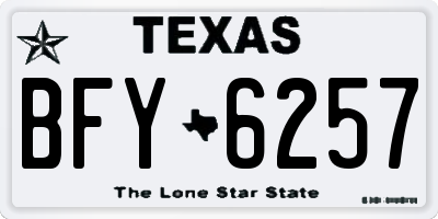 TX license plate BFY6257