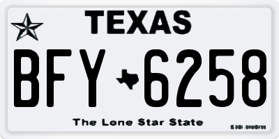 TX license plate BFY6258