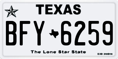 TX license plate BFY6259