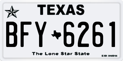 TX license plate BFY6261