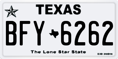 TX license plate BFY6262