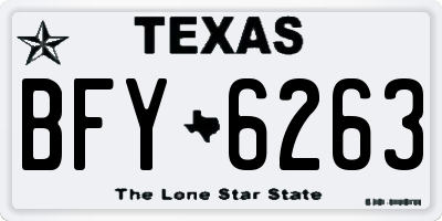TX license plate BFY6263