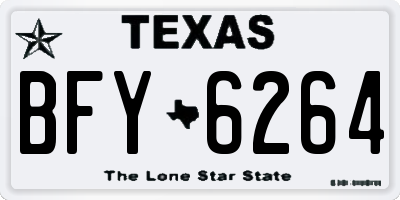 TX license plate BFY6264