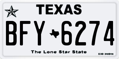 TX license plate BFY6274