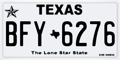 TX license plate BFY6276