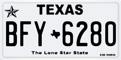 TX license plate BFY6280