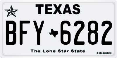 TX license plate BFY6282