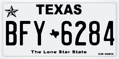 TX license plate BFY6284