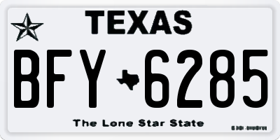 TX license plate BFY6285