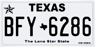 TX license plate BFY6286