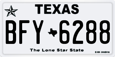 TX license plate BFY6288