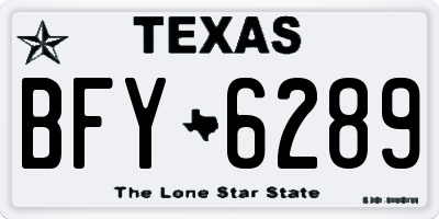 TX license plate BFY6289