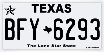 TX license plate BFY6293