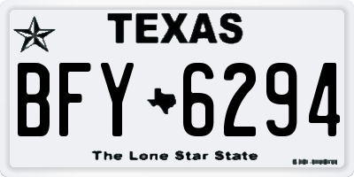 TX license plate BFY6294