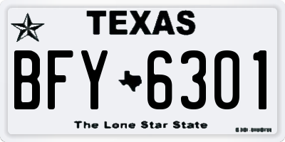 TX license plate BFY6301