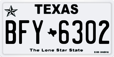 TX license plate BFY6302