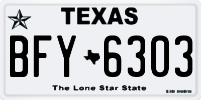 TX license plate BFY6303