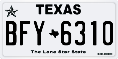 TX license plate BFY6310