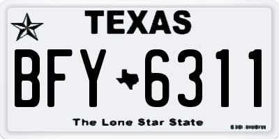 TX license plate BFY6311