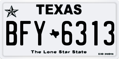 TX license plate BFY6313