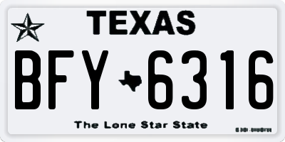 TX license plate BFY6316
