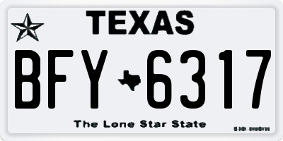 TX license plate BFY6317