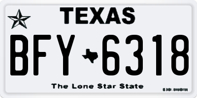 TX license plate BFY6318