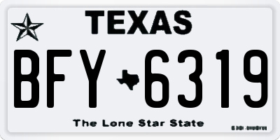 TX license plate BFY6319