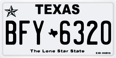 TX license plate BFY6320