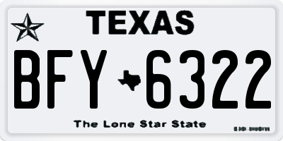 TX license plate BFY6322