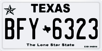 TX license plate BFY6323