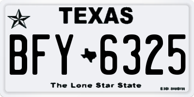 TX license plate BFY6325