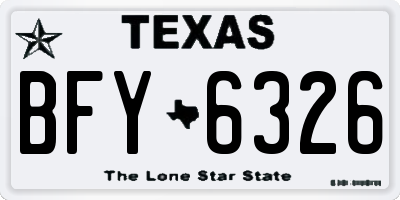 TX license plate BFY6326