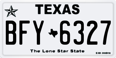 TX license plate BFY6327