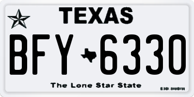 TX license plate BFY6330