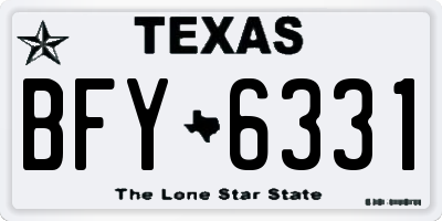 TX license plate BFY6331