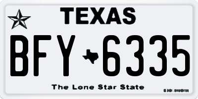 TX license plate BFY6335