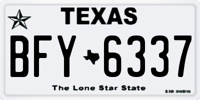 TX license plate BFY6337