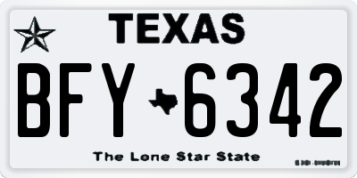 TX license plate BFY6342