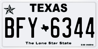 TX license plate BFY6344