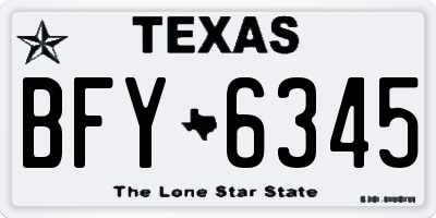 TX license plate BFY6345