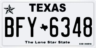 TX license plate BFY6348