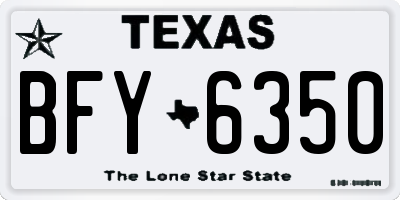 TX license plate BFY6350