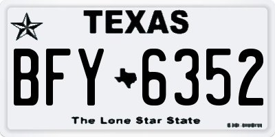 TX license plate BFY6352