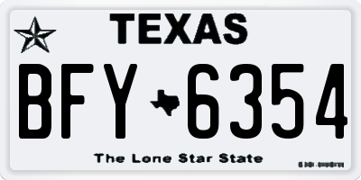 TX license plate BFY6354
