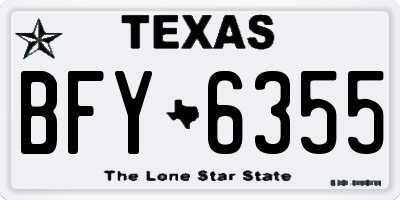 TX license plate BFY6355